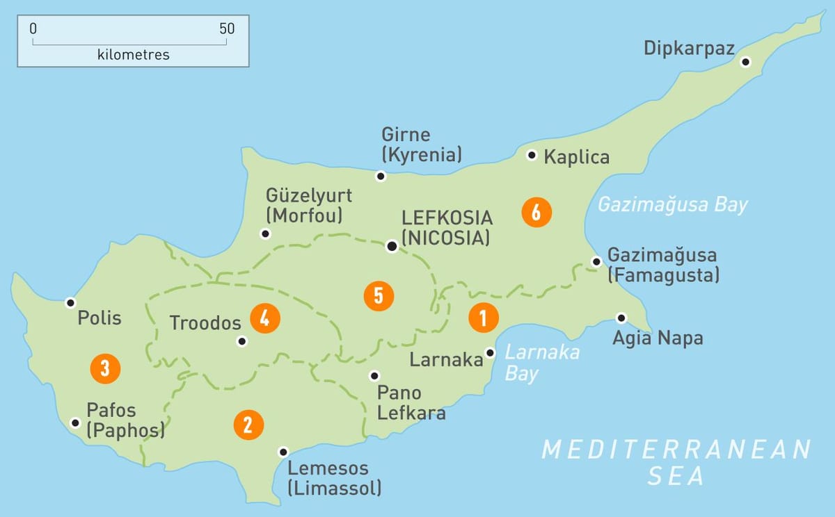 Zemljevid Ciper države