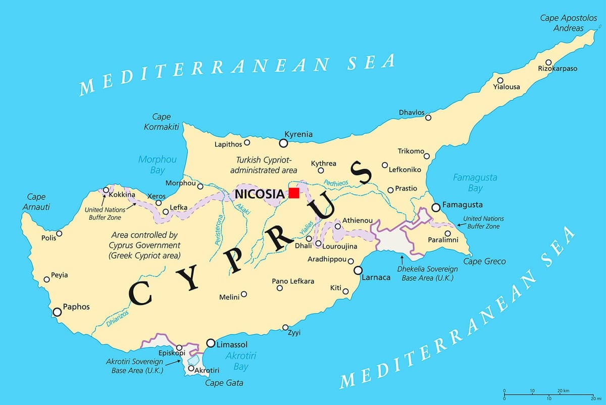 kapital Ciper zemljevid