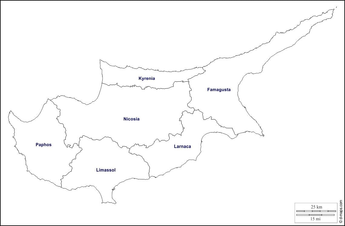 Zemljevid Ciper oris