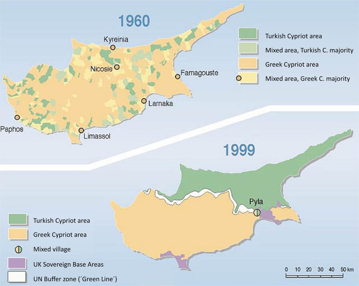 turški del Cipra zemljevid