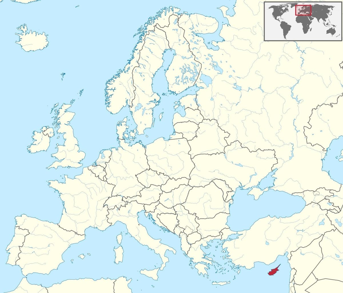 Zemljevid Ciper zemljevid v svetu