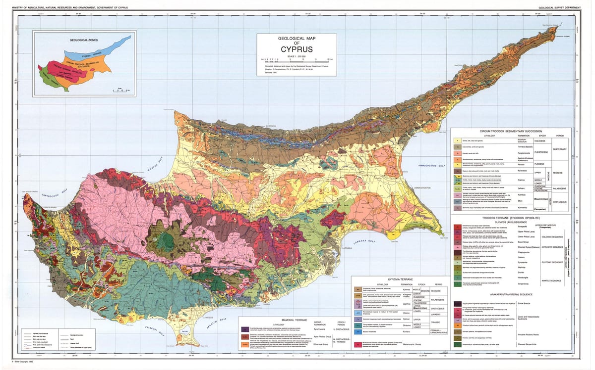 Ciper geografski zemljevid