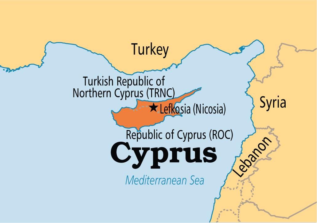 republika Ciper zemljevid