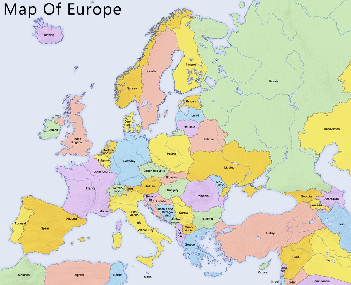 Zemljevid na Cipru in v sosednjih državah