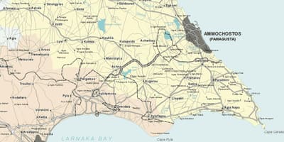 Zemljevid ayia napa Ciper