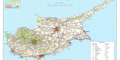 Zemljevid Ciper turistični