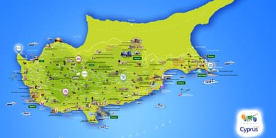 Zemljevid lara plaži Ciper