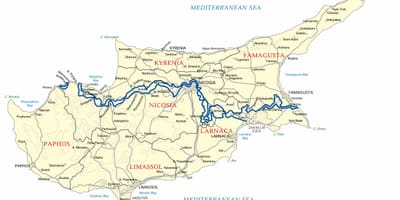 Zemljevid nissi plaži Ciper
